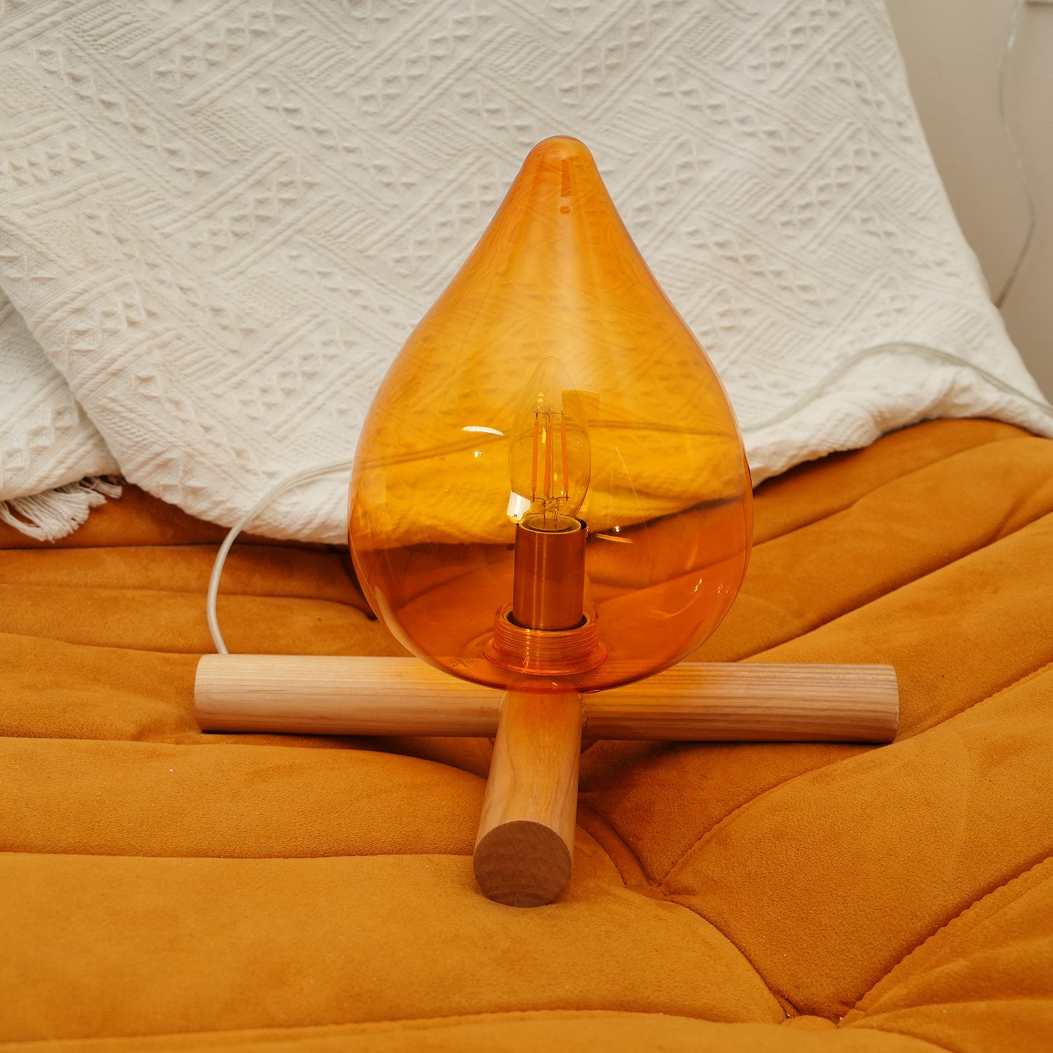 Bellin Wood Fire Table Lamp