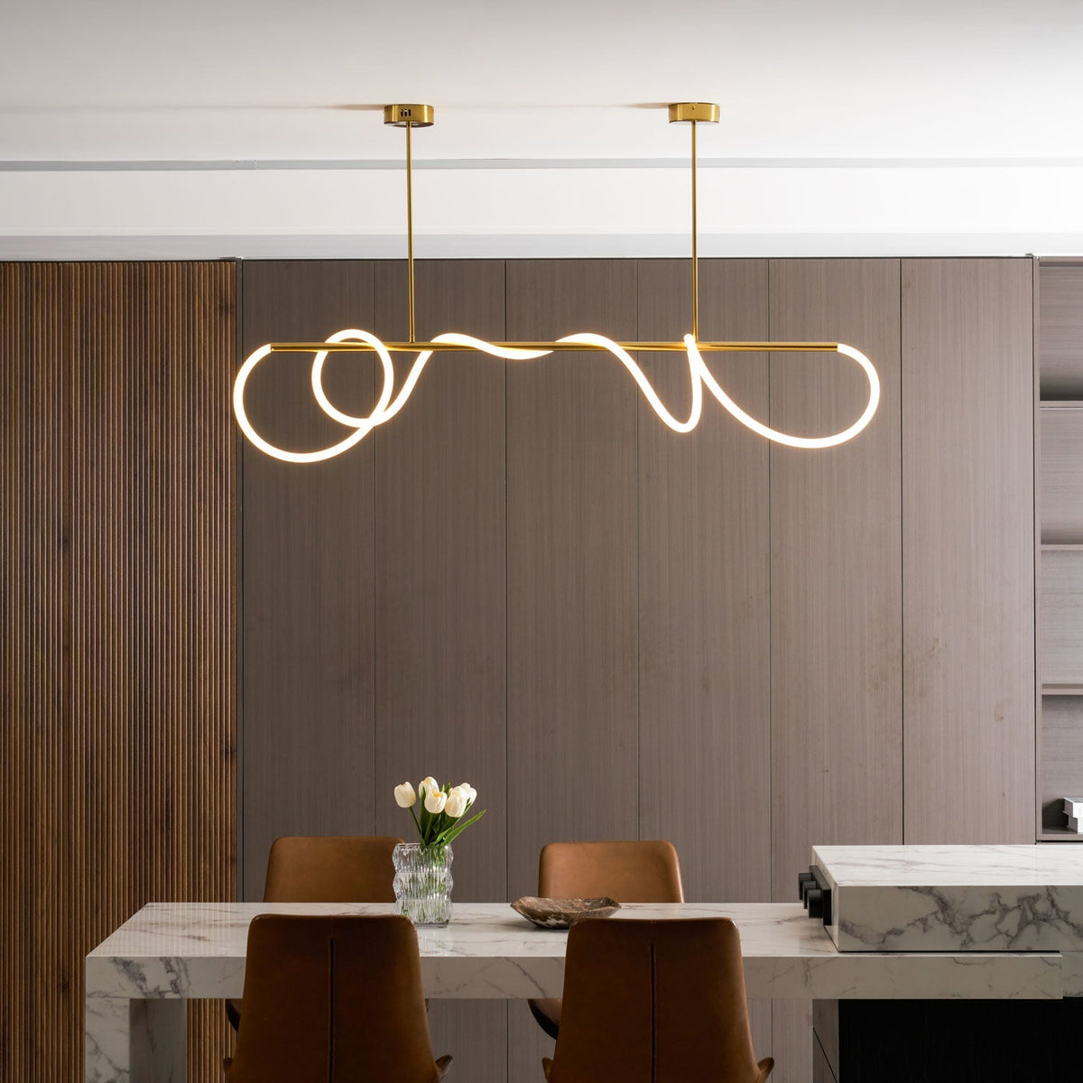 Flexible Linear Curve Chandelier - Vakkerlight