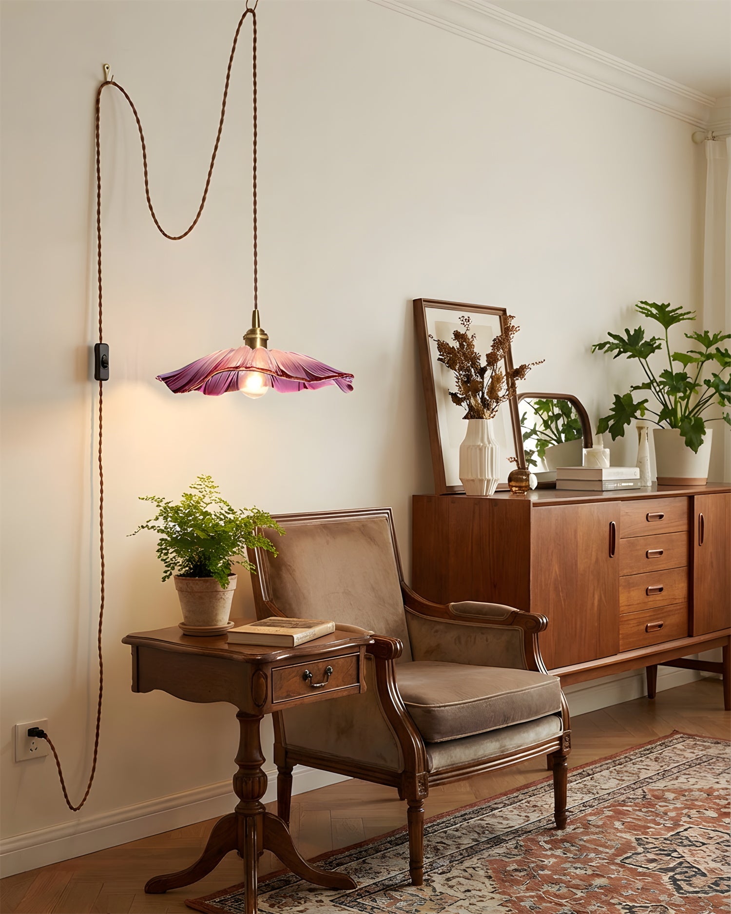Rodenford Flower Plug In Pendant Light