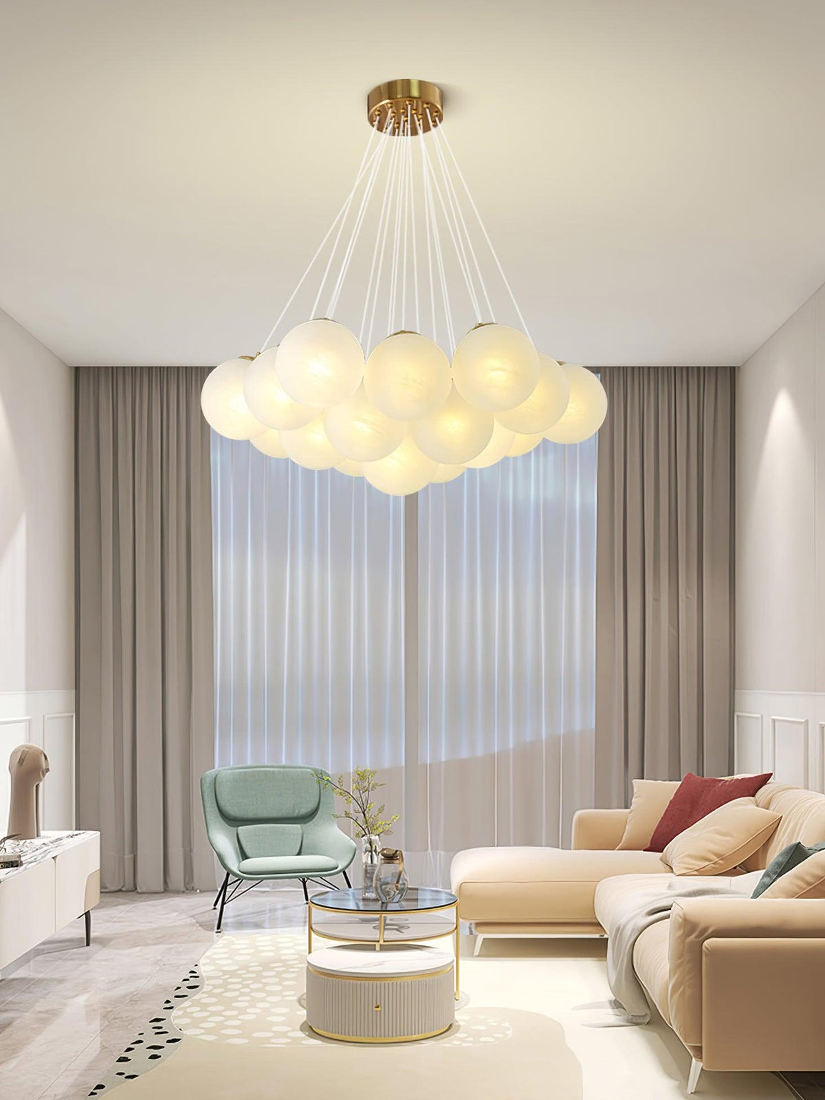 Glass Cluster Chandelier – detail 19