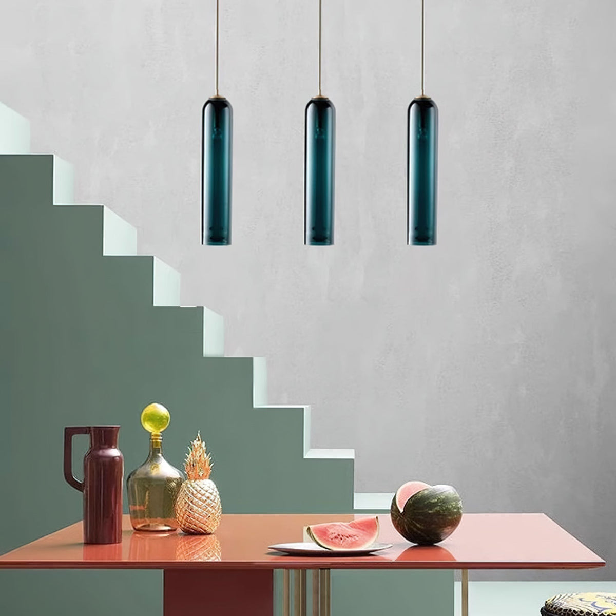 Long Tube Glass Pendant Light – detail 2