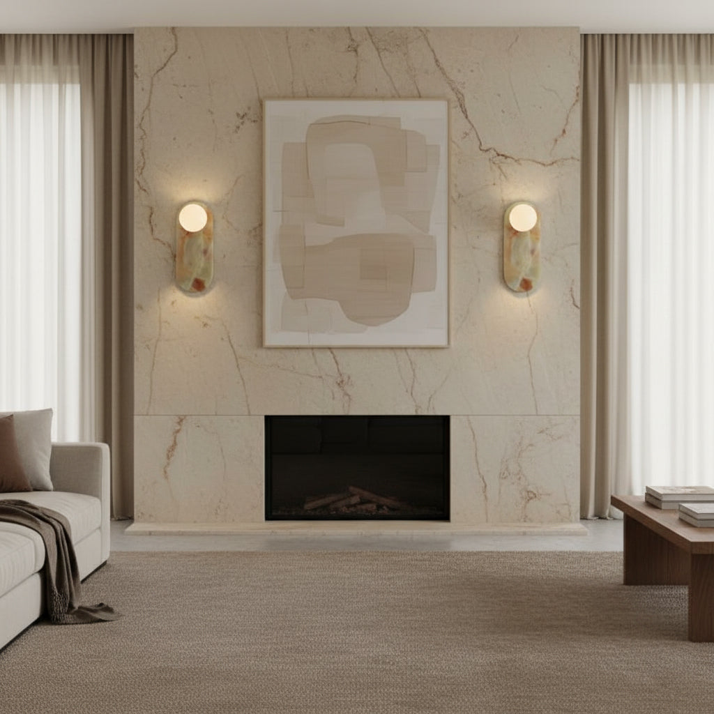 Solelon Oval Marble Wall Light