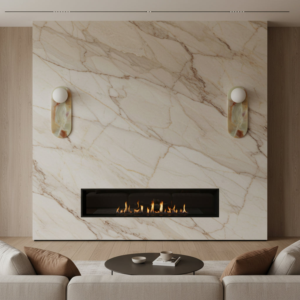 Solelon Oval Marble Wall Light