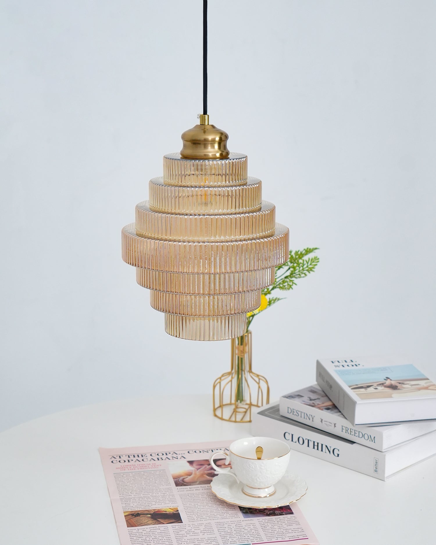 Coran Ribbed Pendant Light