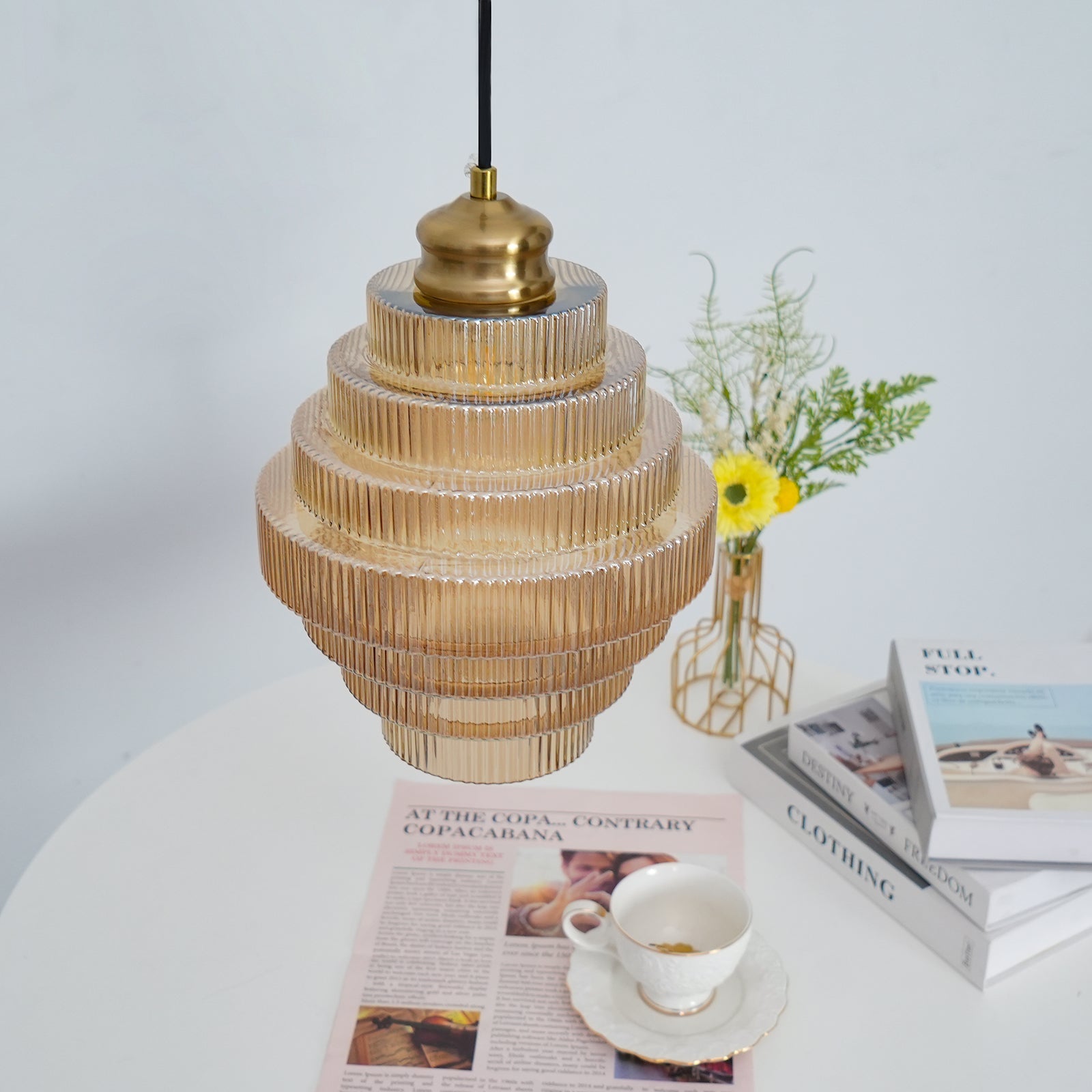 Coran Ribbed Pendant Light