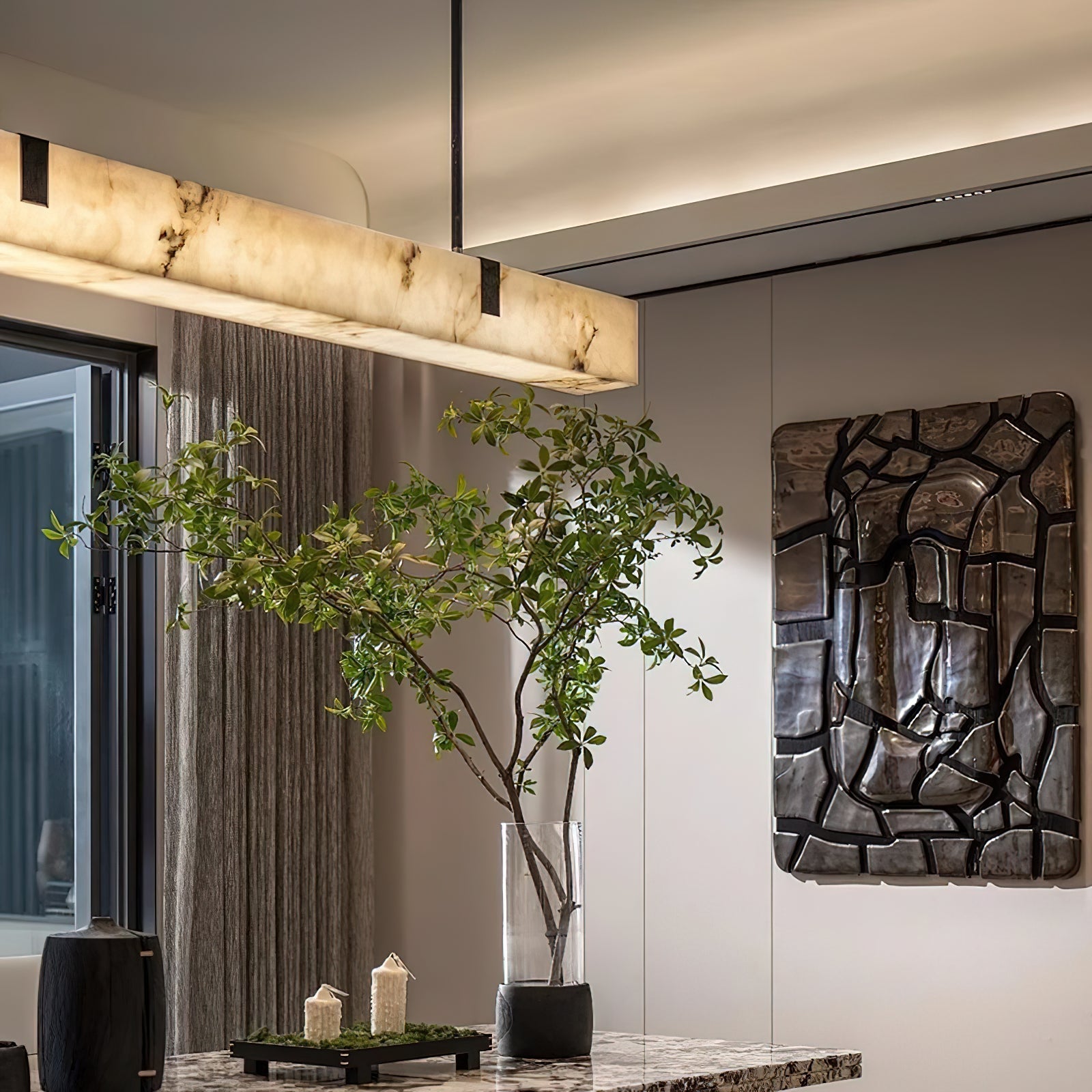 Tavoa Alabaster Linear Chandelier