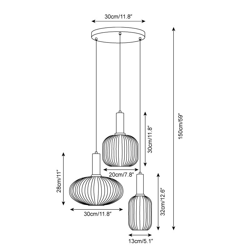 Sagemarro Ribbed Pendant Light