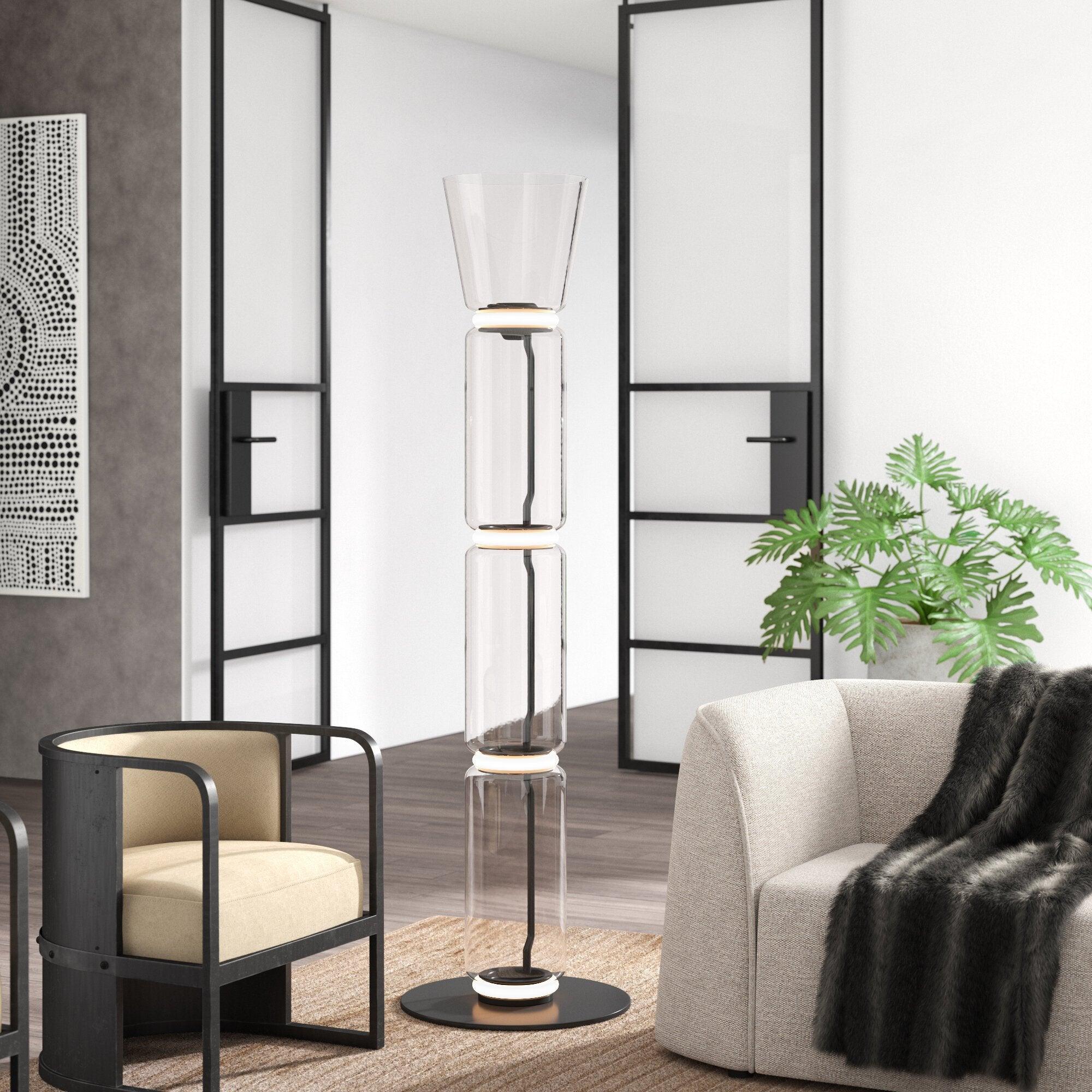 Mevvilzo Cylindrical Glass Floor Lamp