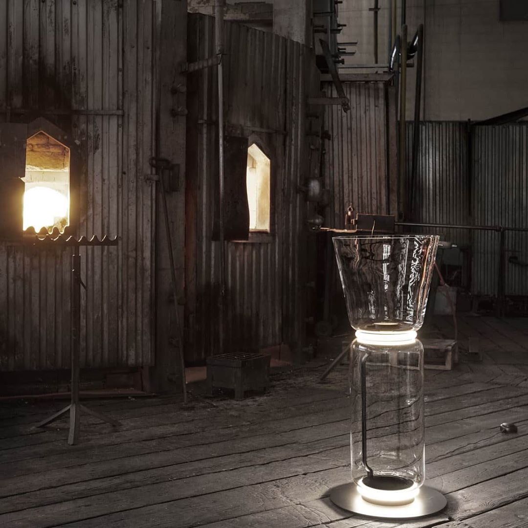 Mevvilzo Cylindrical Glass Floor Lamp