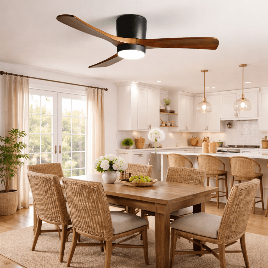 Nordic Wooden Ceiling Fan Light – detail 13
