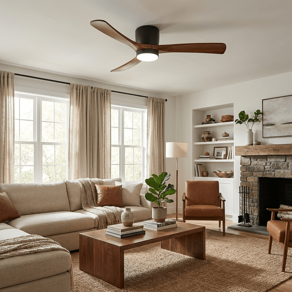 Nordic Wooden Ceiling Fan Light – detail 3