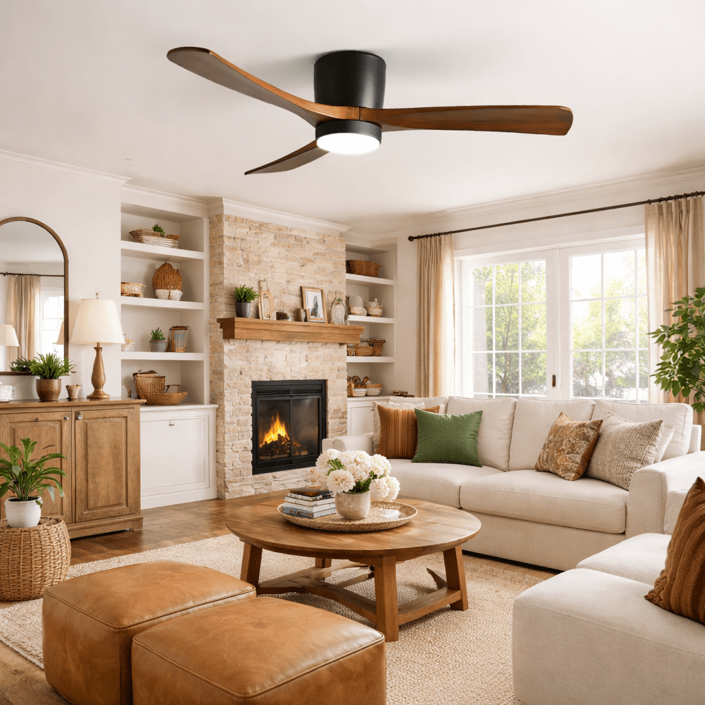 Nordic Wooden Ceiling Fan Light – detail 14
