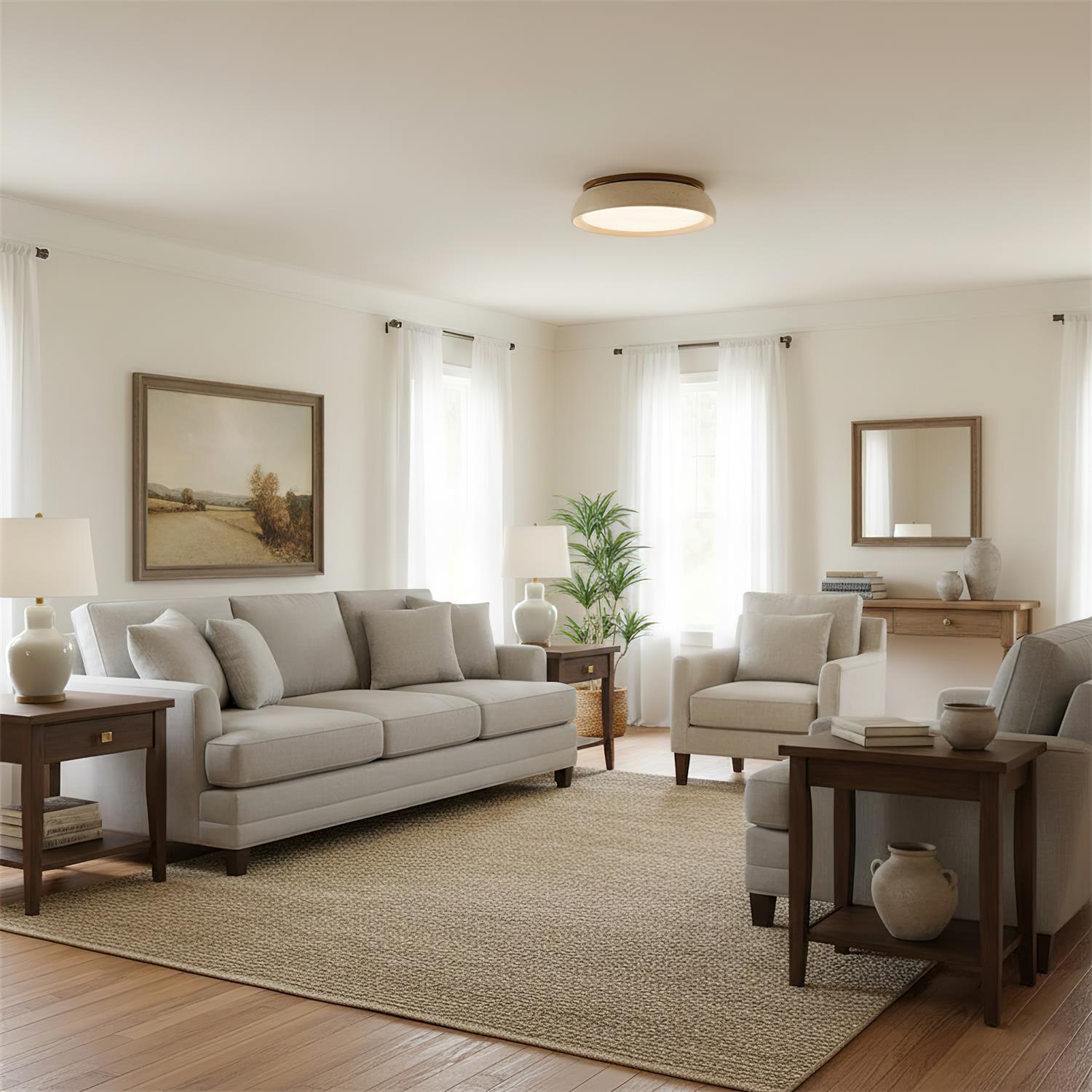 Zanli Travertine Ceiling Light