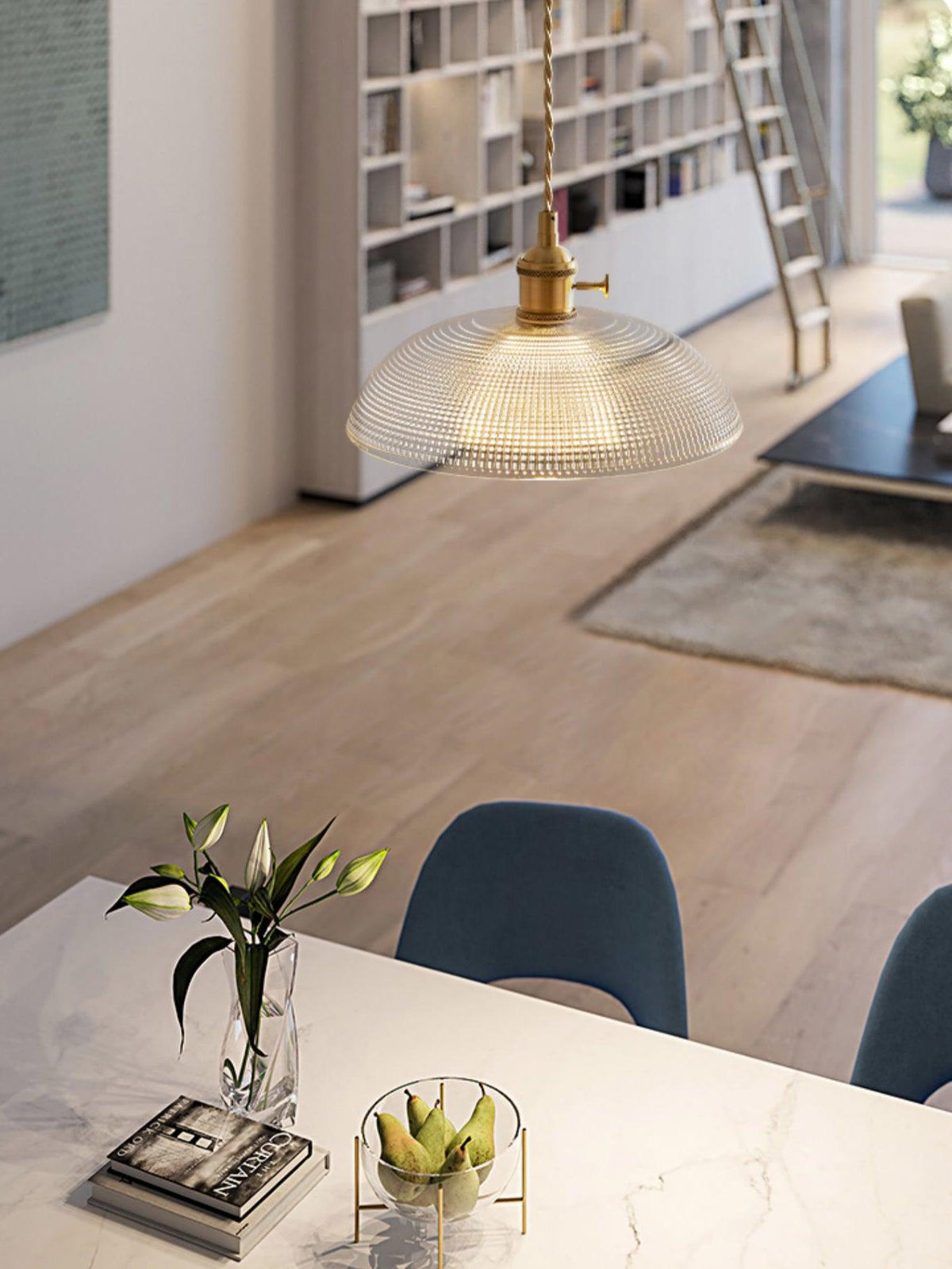 Ribbed Spiral Pendant Light – detail 11