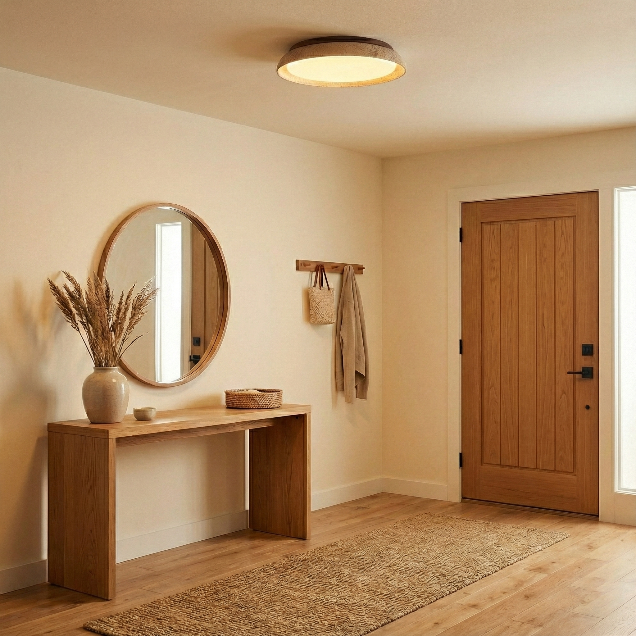 Bareno Round Travertine Ceiling Light