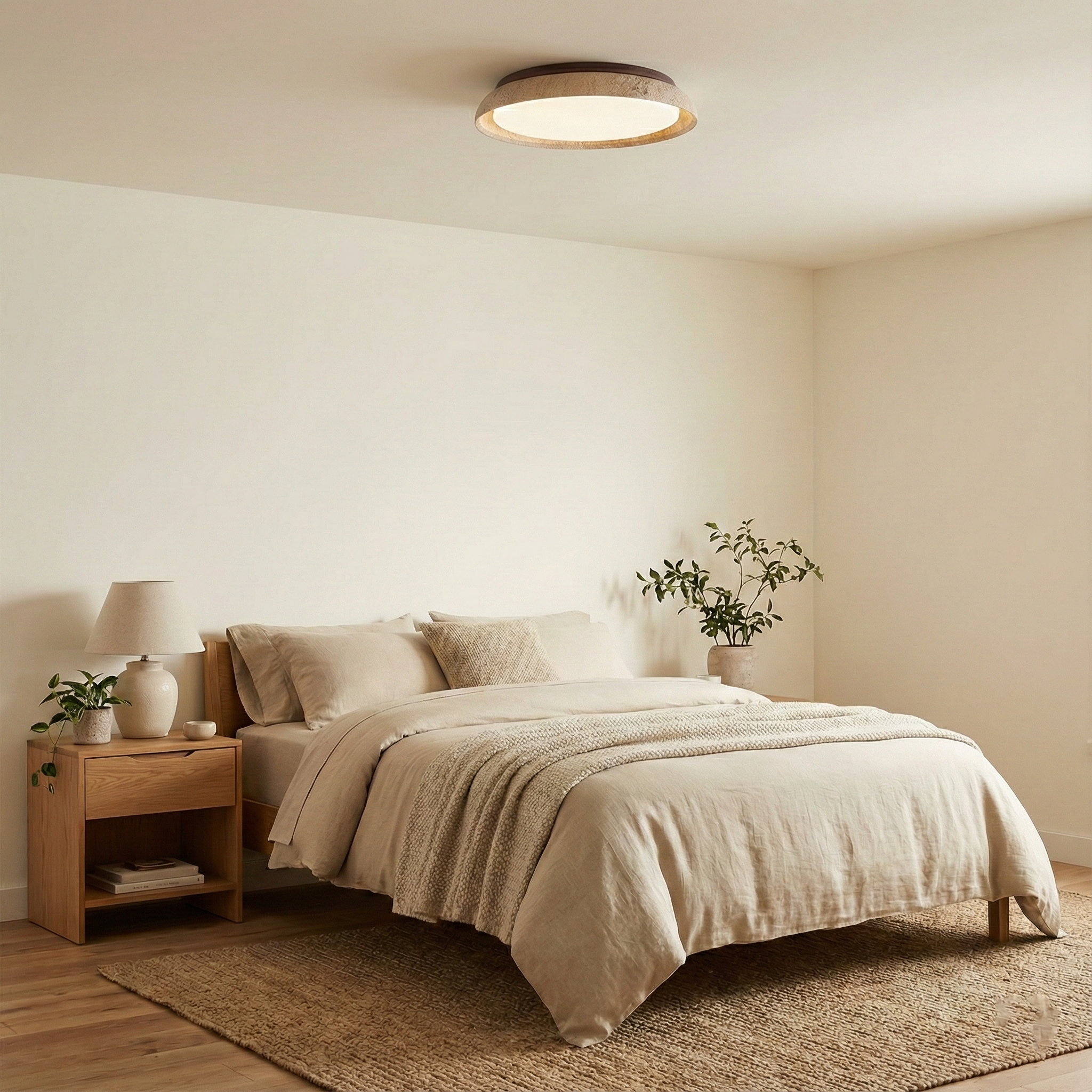 Bareno Round Travertine Ceiling Light
