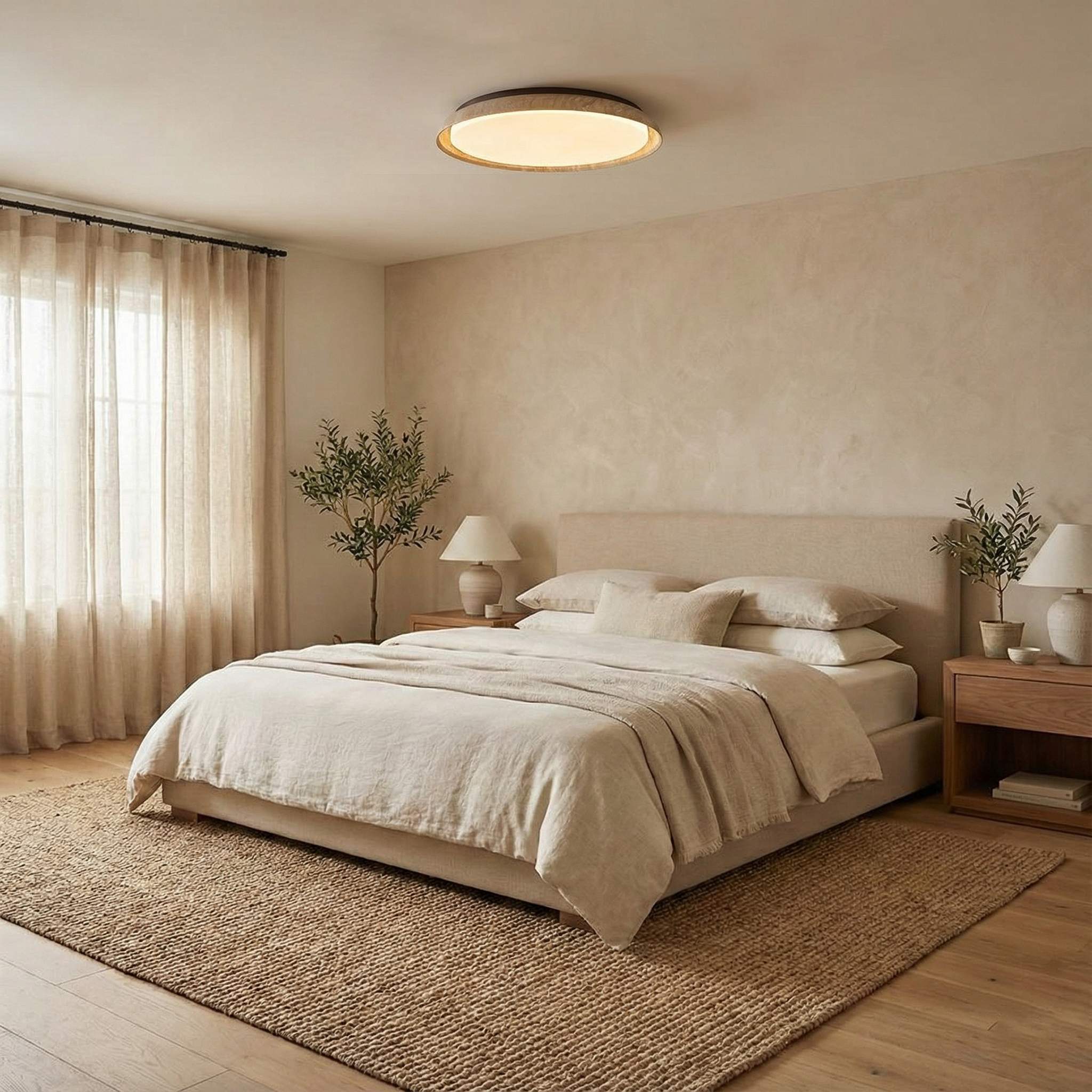 Bareno Round Travertine Ceiling Light