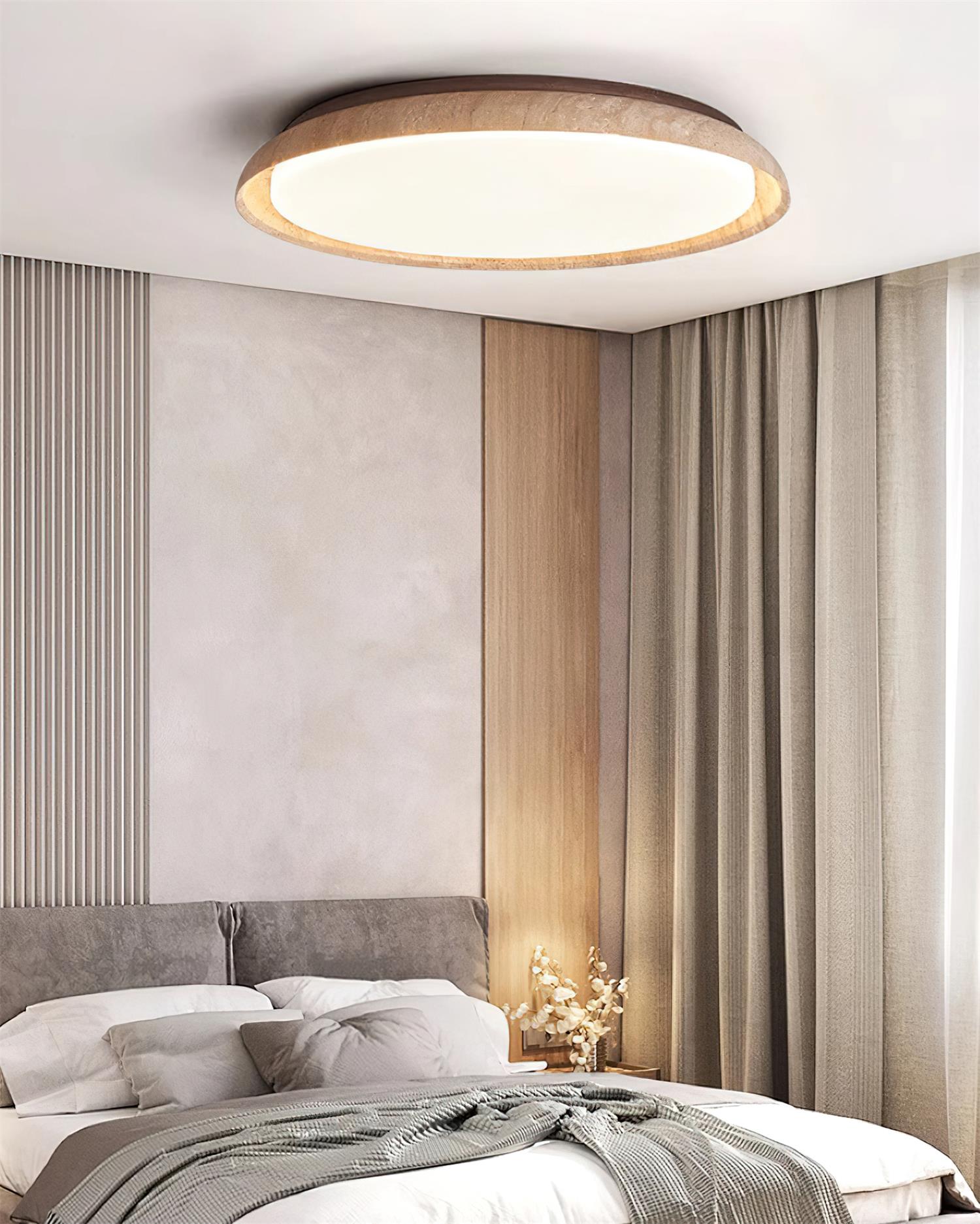 Bareno Round Travertine Ceiling Light
