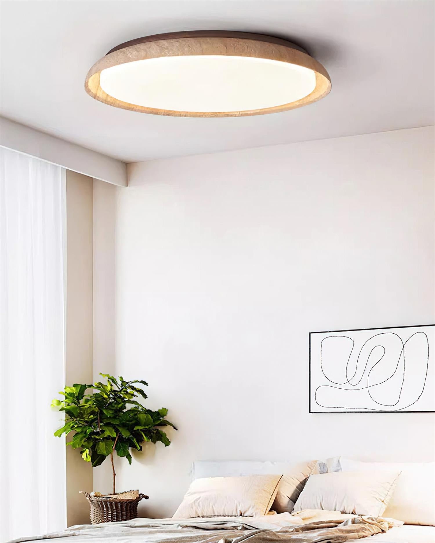 Bareno Round Travertine Ceiling Light
