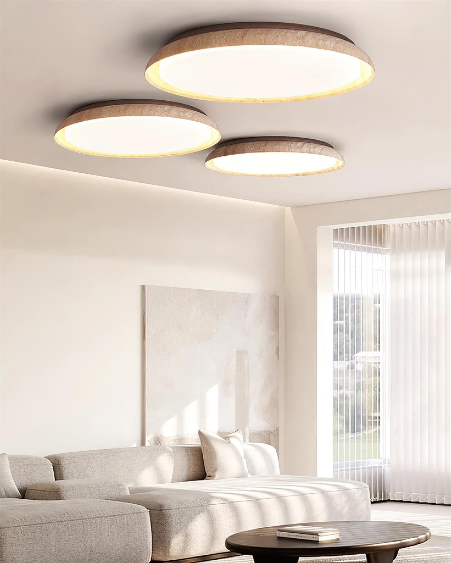 Bareno Round Travertine Ceiling Light