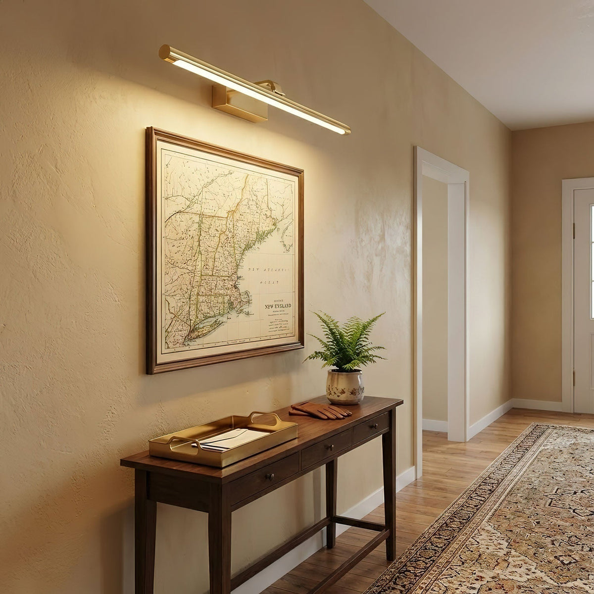 Walnut Color Linear LED Wall Light – detail 8