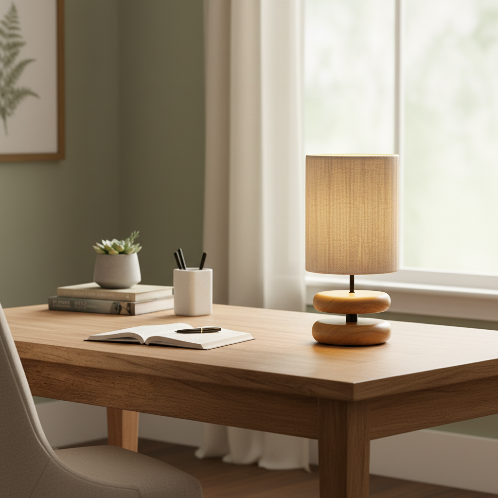 Wooden Modern Bedroom Table Lamp – detail 10