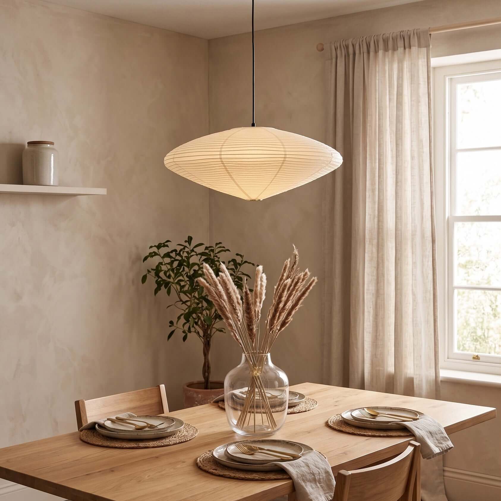 Evlynor Rice Paper Pendant Light