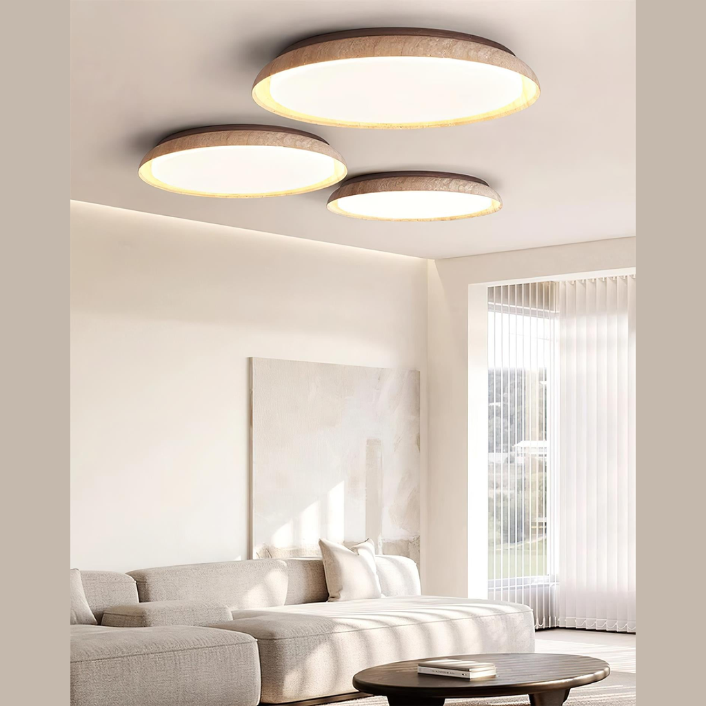 Bareno Round Travertine Ceiling Light