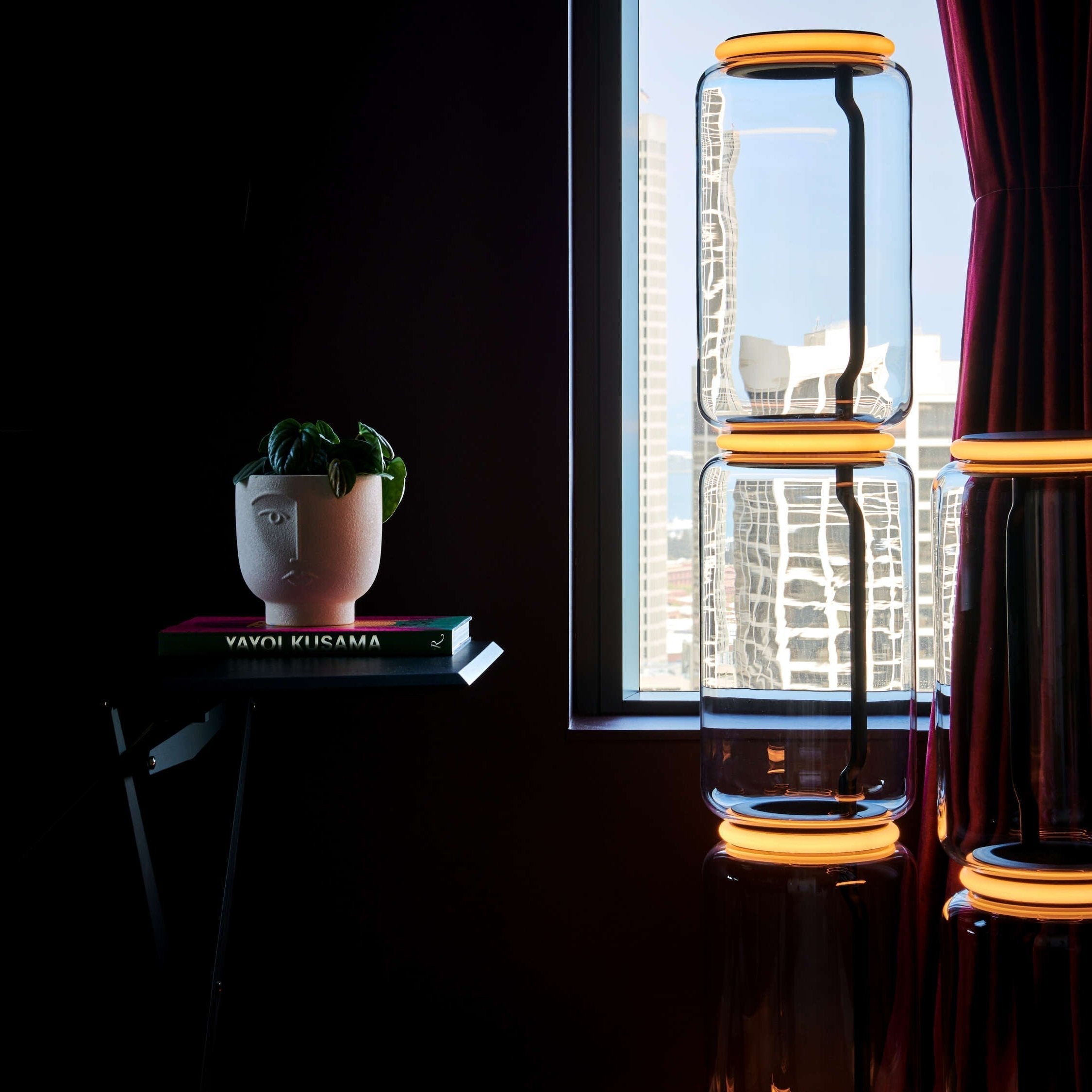 Mevvilzo Cylindrical Glass Floor Lamp