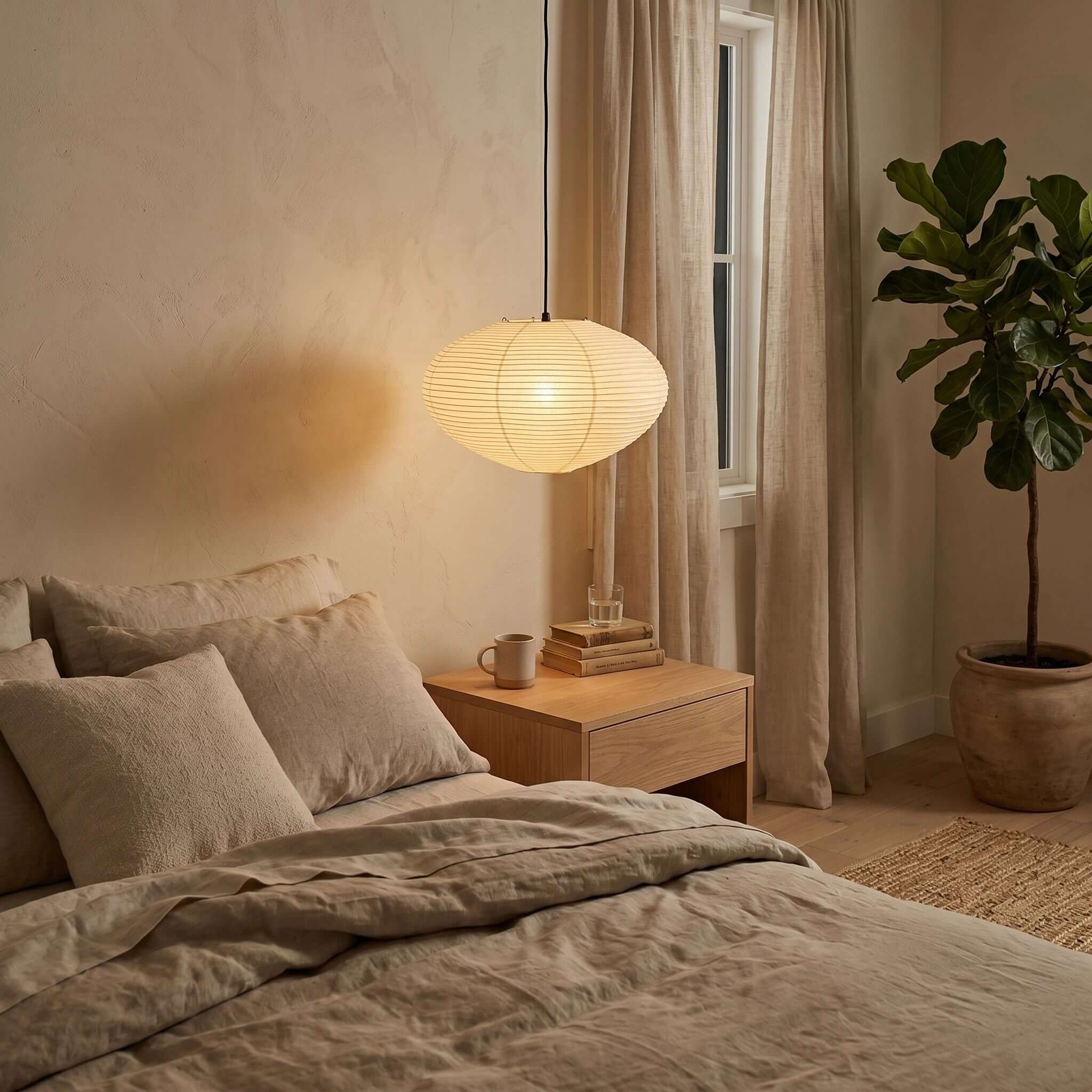 Evlynor Rice Paper Pendant Light