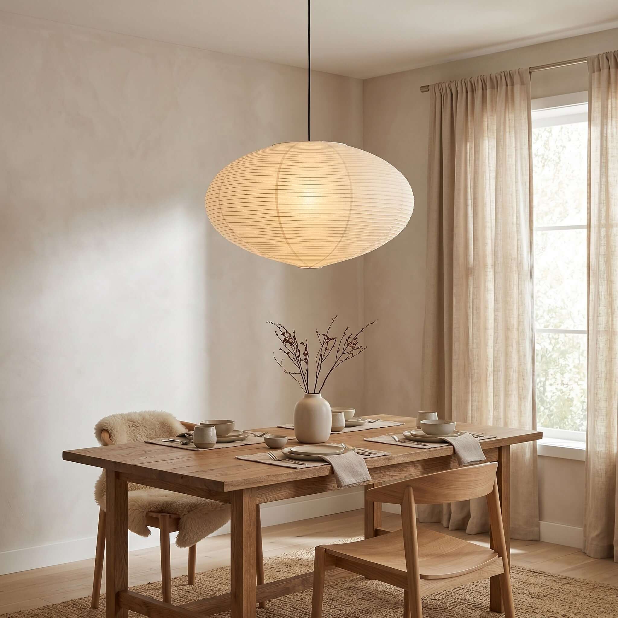 Evlynor Rice Paper Pendant Light